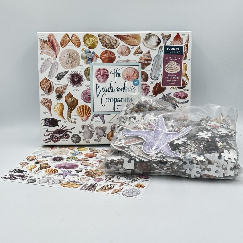 Beachcombers Companion 1000 Piece Puzzle w Shaped Pieces Ocean Beach Condo Decor